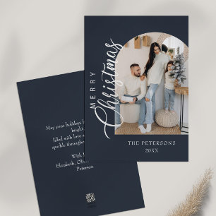 Cartes Pour Fêtes Annuelles Arch Shape Midnight Bleu Photo voeux de Noël