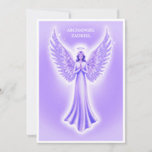 Cartes Pour Fêtes Annuelles Archangel Zadkiel Noël Violet Et Blanc