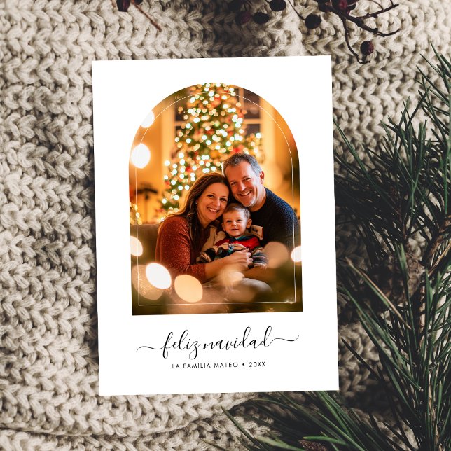 Cartes Pour Fêtes Annuelles Arche de Noël espagnole Photo Feliz Navidad (Créateur téléchargé)