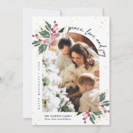 Cartes Pour Fêtes Annuelles Arche de Noël moderne en aquarelle avec houx