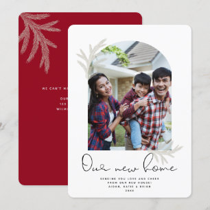 Cartes Pour Fêtes Annuelles Arche élégante   NOTRE NOUVELLE MAISON Épinette mo