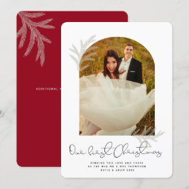 Cartes Pour Fêtes Annuelles Arche élégante | NOTRE PREMIÈRE Épinette moderne N