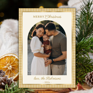 Cartes Pour Fêtes Annuelles Arche en or Retro Photo Joyeux Noël