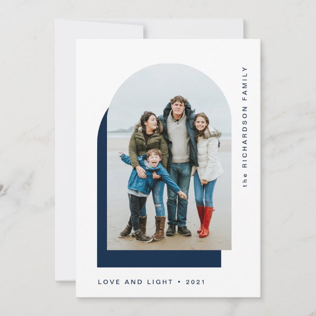 Cartes Pour Fêtes Annuelles Arche Hanoukka simple | Deux photos modernes (Devant)