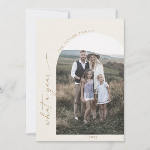 Cartes Pour Fêtes Annuelles Arche moderne Boho Cream What A Year Photo