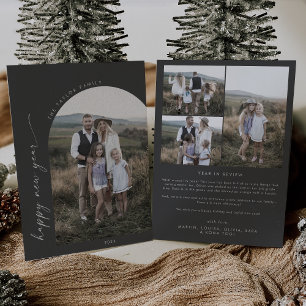 Cartes Pour Fêtes Annuelles Arche moderne Boho Gray Happy New Year Photo