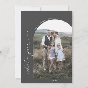 Cartes Pour Fêtes Annuelles Arche moderne Boho Grey Quelle Année Photo