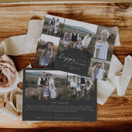 Cartes Pour Fêtes Annuelles Arche moderne Boho | Gris Multiphoto Family News