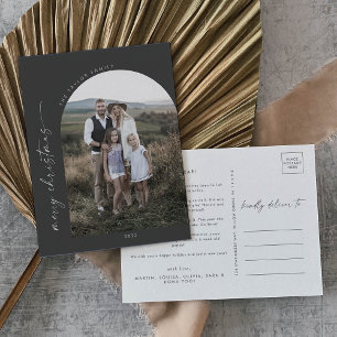 Cartes Pour Fêtes Annuelles Arche moderne Boho Photo de Noël grise