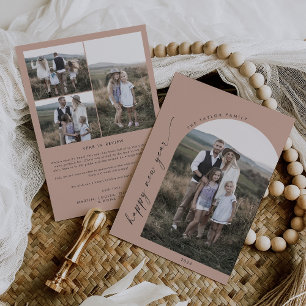Cartes Pour Fêtes Annuelles Arche moderne Boho   Saumon Bonne année photo