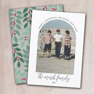 Cartes Pour Fêtes Annuelles Arche photo - Script Nom de famille - retour botan