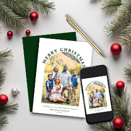 Cartes Pour Fêtes Annuelles Arche verte moderne photo de Noël