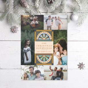 Cartes Pour Fêtes Annuelles Arches centrales Élégant Noël Multi Photo