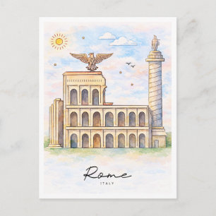Cartes Pour Fêtes Annuelles Architecture de Rome aquarelle Voyage en Italie