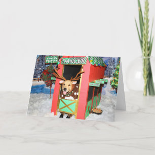 Cartes Pour Fêtes Annuelles Ardoise de rennes d'or Noël