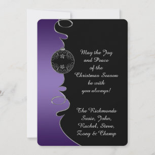 Cartes Pour Fêtes Annuelles Argent violet Dégradé Fils Ornés Noël