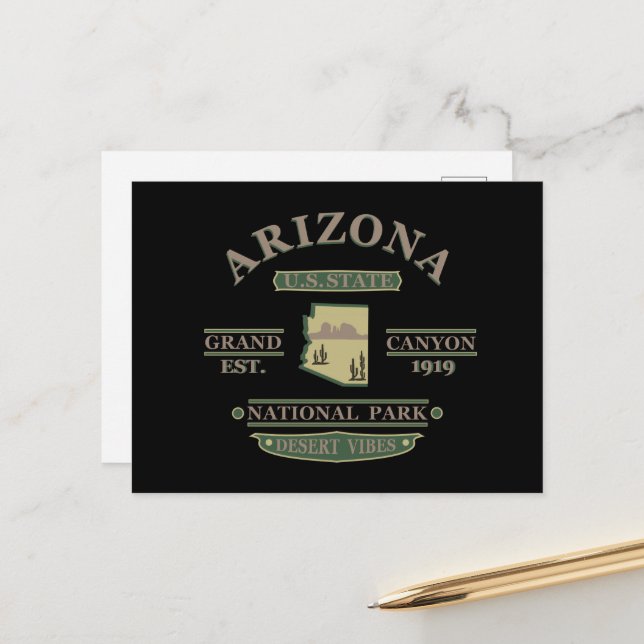 Cartes Pour Fêtes Annuelles Arizona Etat Sedona Parc national grand canyon (Devant/Arrière en situation)