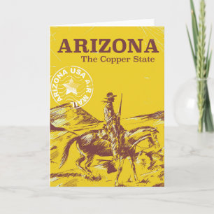 Cartes Pour Fêtes Annuelles Arizona l'affiche de voyage vintage de l'état de c