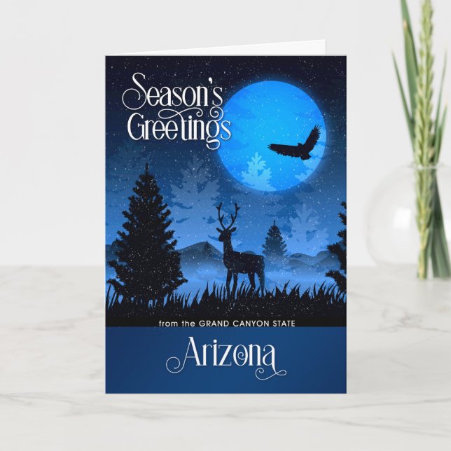 Cartes Pour Fêtes Annuelles Arizona Le Grand Canyon State Woodland Deer (Devant)