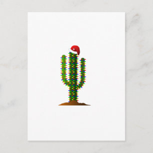 Cartes Pour Fêtes Annuelles Arizona Saguaro Cactus lumières de Noël