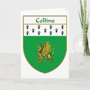 Cartes Pour Fêtes Annuelles Armoiries de Collins/crête de famille