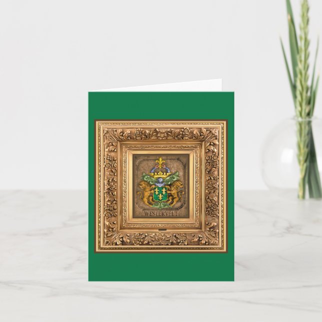 Cartes Pour Fêtes Annuelles Armoiries de la famille néerlandaise Van Westervel (Devant)
