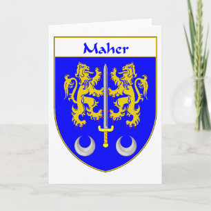 Cartes Pour Fêtes Annuelles Armoiries de Maher/crête de famille