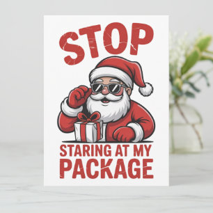Cartes Pour Fêtes Annuelles Arrêtez de regarder mon paquet Santa Noël snarky