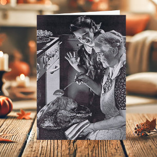 Cartes Pour Fêtes Annuelles Arrière-grand-mère et petite-fille arrosant la din