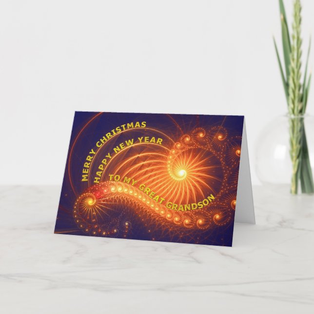 Cartes Pour Fêtes Annuelles Arrière-petit-fils, un souhait de Noël (Devant)