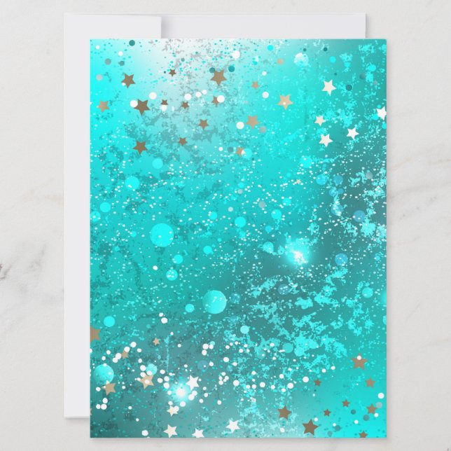 Cartes Pour Fêtes Annuelles Arrière - plan à huile Turquoise de la menthe (Devant)