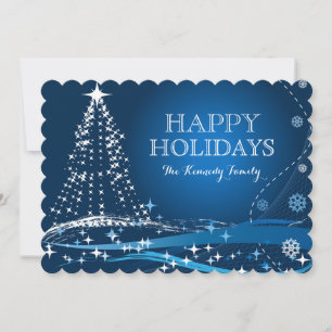 Cartes Pour Fêtes Annuelles Arrière - plan bleu-foncé d'hiver
