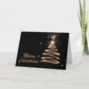 Cartes Pour Fêtes Annuelles Arrière - plan bleu Noël Arbre de neige flocons