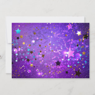 Cartes Pour Fêtes Annuelles Arrière - plan de feuille violet avec étoiles