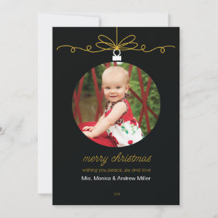 Cartes Pour Fêtes Annuelles Arrière - plan noir ornemental photo customisée