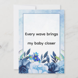 Cartes Pour Fêtes Annuelles Art d'affirmation de naissance florale bleue