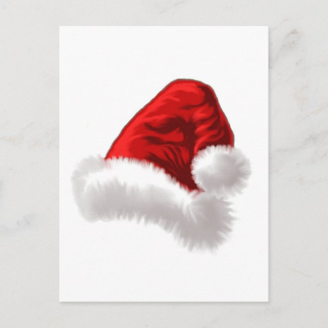 Cartes Pour Fêtes Annuelles Art de casquette de Père Noël de Noël (Devant)