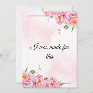 Cartes Pour Fêtes Annuelles Art de citation stimulante à fleurs roses
