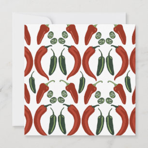 Cartes Pour Fêtes Annuelles Art de motif de piments Jalapeño CHAUDS & ÉPICÉS
