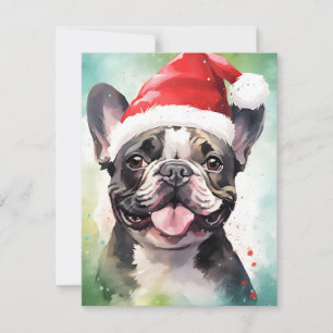 Cartes Pour Fêtes Annuelles Art de peinture de Noël de Bulldog