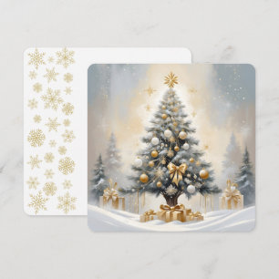 Cartes Pour Fêtes Annuelles Art Déco Noël Luxueux Vaches et cadeaux d'or