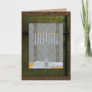 Cartes Pour Fêtes Annuelles Art déco rustique MashUp de Hanoukka