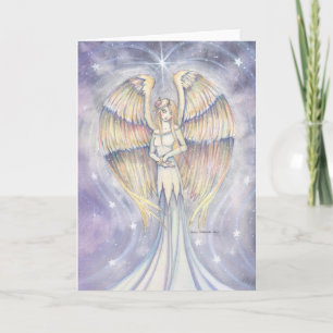 Cartes Pour Fêtes Annuelles Art d'or d'imaginaire d'ange d'aile