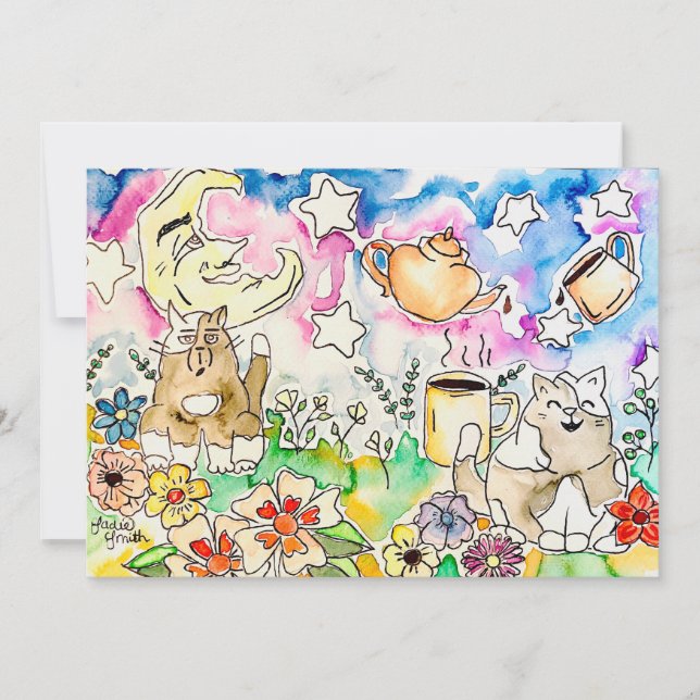 Cartes Pour Fêtes Annuelles Art du chat (Devant)