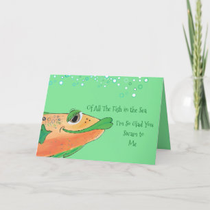 Cartes Pour Fêtes Annuelles Art Flirty de poissons de Valentine