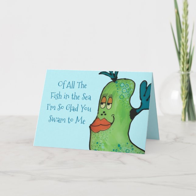Cartes Pour Fêtes Annuelles Art Flirty de poissons de Valentine (Devant)