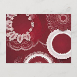 Cartes Pour Fêtes Annuelles Art floral rouge foncé