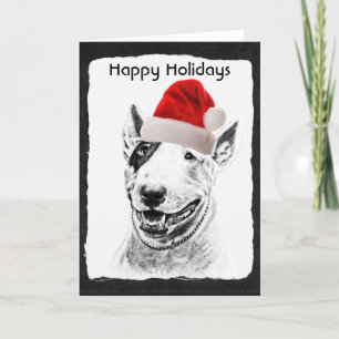 Cartes Pour Fêtes Annuelles Art mignon de chien de bull-terrier