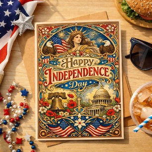 Cartes Pour Fêtes Annuelles Art Nouveau Americana Patriotique