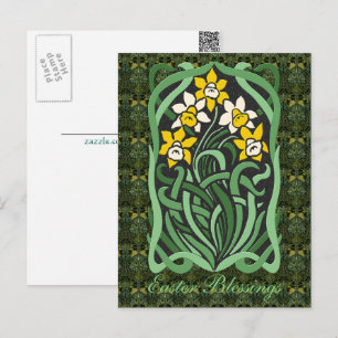 Cartes Pour Fêtes Annuelles Art Nouveau Daffodiles de Pâques Personnalisé